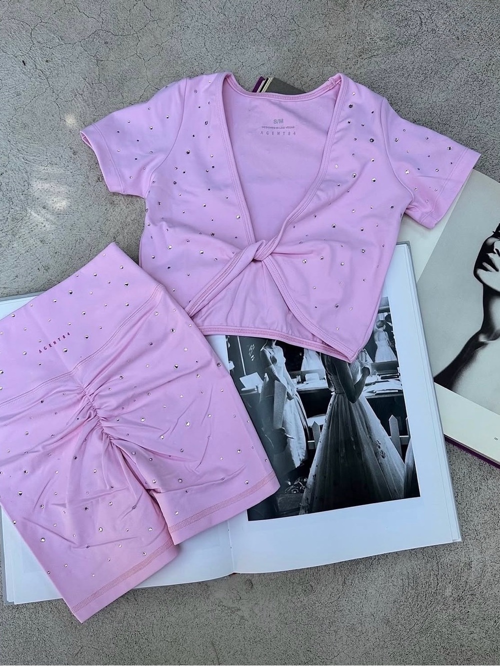 Women’s High-Waist Lavender Shorts with Rhinestone Detail